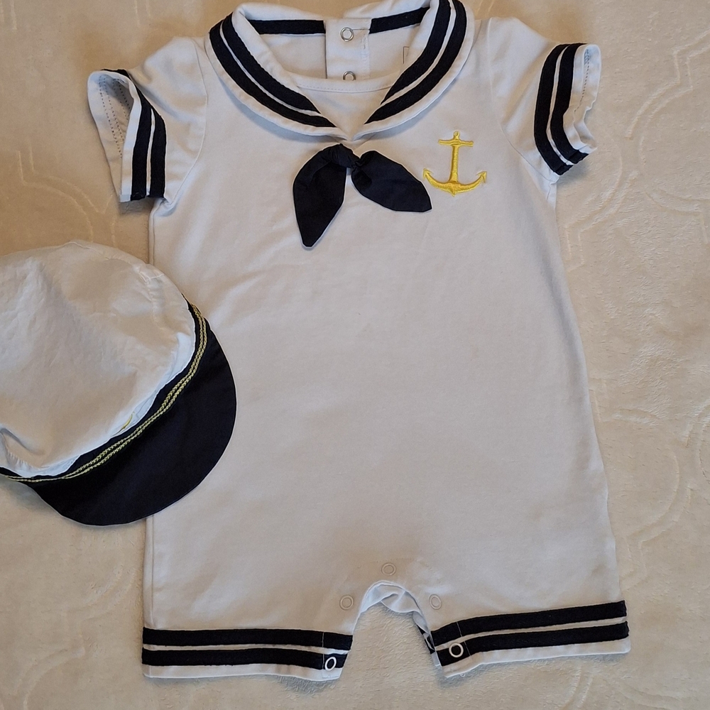 Kids Polo Shirt with Navy Stripes